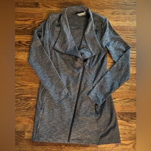 Athleta Heather Gray Knit Asymetrical Jacket Size S